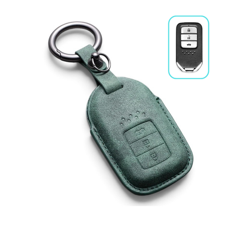 Alcantara Honda Key Case and Key Chain – Protective Key Fob Cover Civic Jazz Fit Odyssey Accord CR-V HR-V