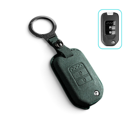 Alcantara Honda Key Case and Key Chain – Protective Key Fob Cover Civic Jazz Fit Odyssey Accord CR-V HR-V