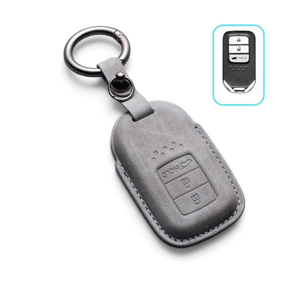 Alcantara Honda Key Case and Key Chain – Protective Key Fob Cover Civic Jazz Fit Odyssey Accord CR-V HR-V