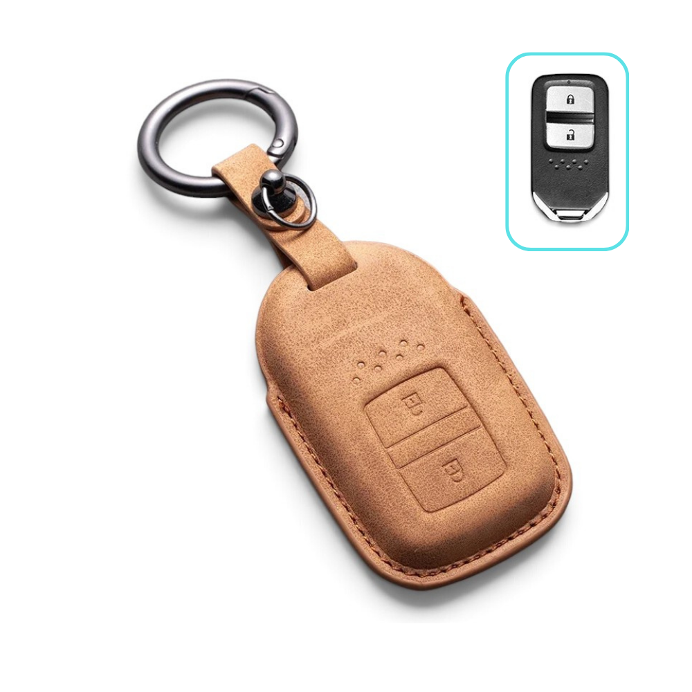 Alcantara Honda Key Case and Key Chain – Protective Key Fob Cover Civic Jazz Fit Odyssey Accord CR-V HR-V