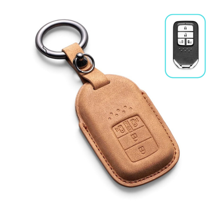 Alcantara Honda Key Case and Key Chain – Protective Key Fob Cover Civic Jazz Fit Odyssey Accord CR-V HR-V