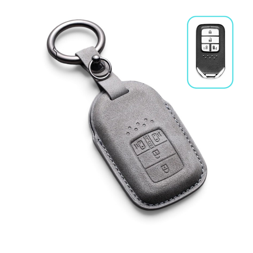 Alcantara Honda Key Case and Key Chain – Protective Key Fob Cover Civic Jazz Fit Odyssey Accord CR-V HR-V