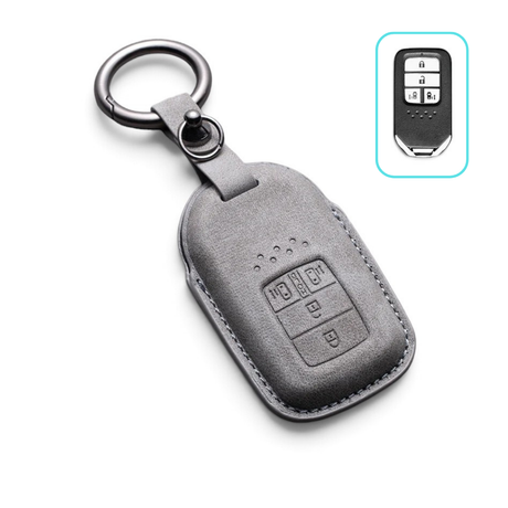 Alcantara Honda Key Case and Key Chain – Protective Key Fob Cover Civic Jazz Fit Odyssey Accord CR-V HR-V