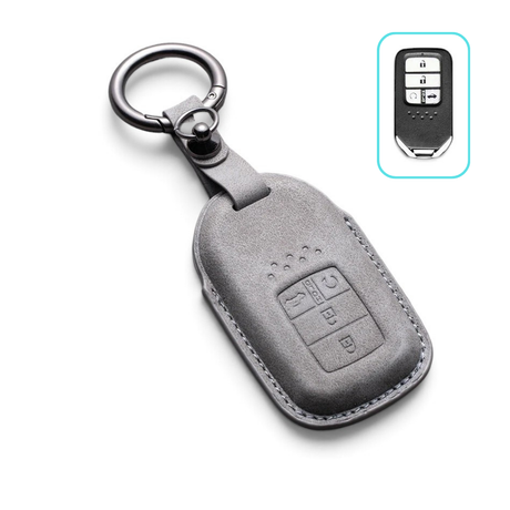 Alcantara Honda Key Case and Key Chain – Protective Key Fob Cover Civic Jazz Fit Odyssey Accord CR-V HR-V