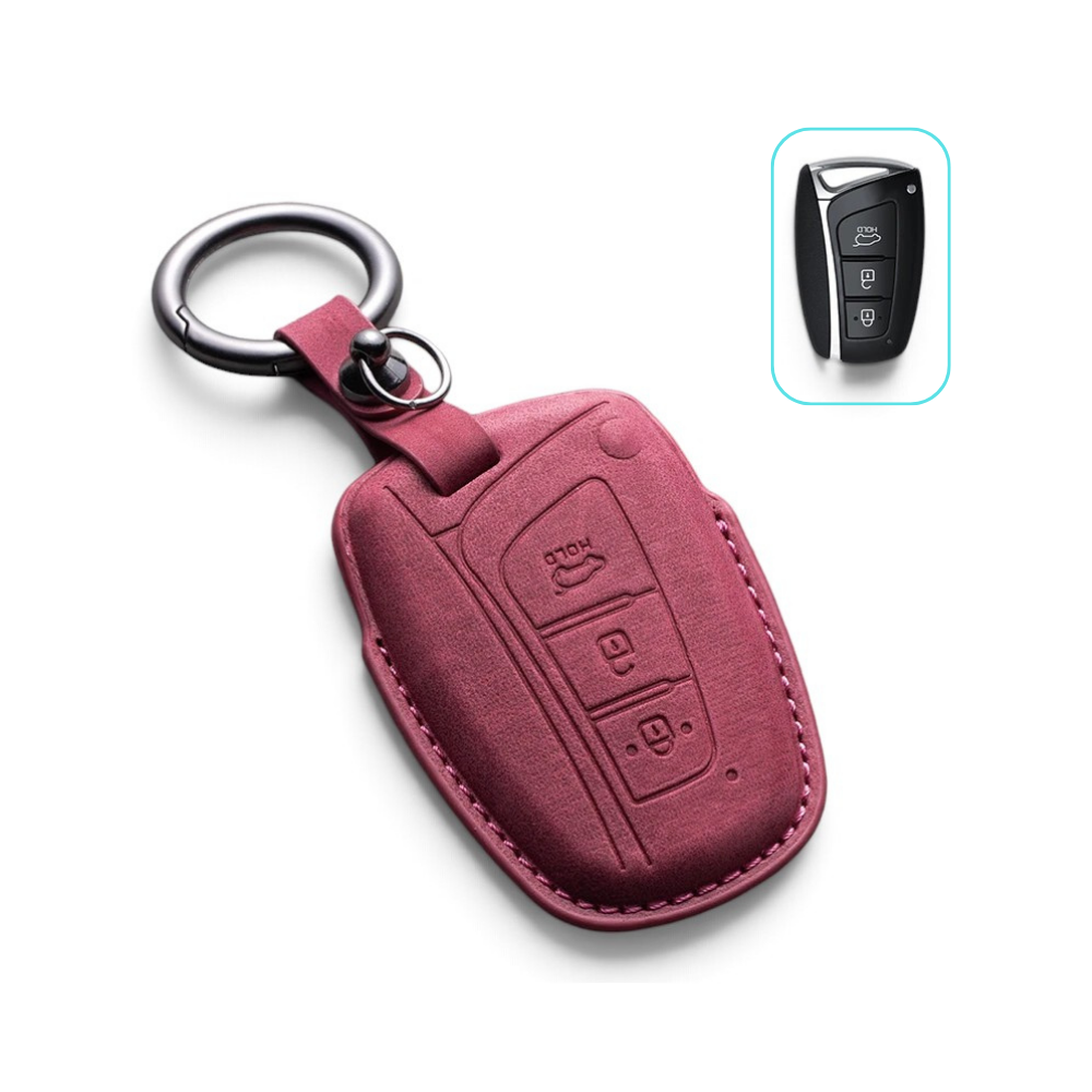 Alcantara Hyundai Key Case and Key Chain – Protective Key Fob Cover