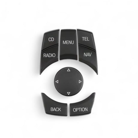 iDrive control buttons replacement kit for BMW 6 Series E63 (2004 - 2011) BMW Euro Premium Parts Black Top left "CD", Bottom right "NAV"