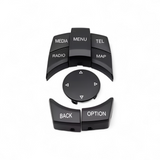 iDrive control buttons replacement kit for BMW 6 Series E63 (2004 - 2011) BMW Euro Premium Parts Black Top left "MEDIA", Bottom right "MAP"