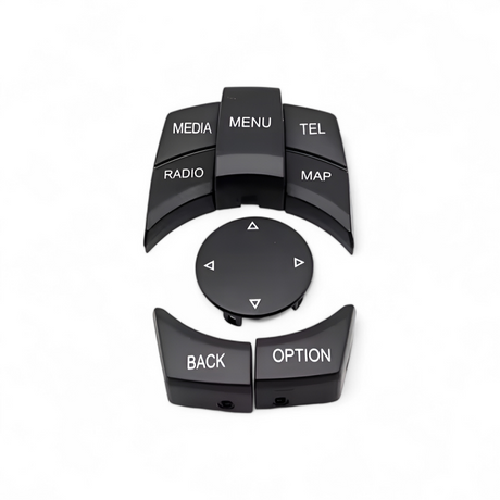 iDrive control buttons replacement kit for BMW 6 Series E63 (2004 - 2011) BMW Euro Premium Parts Black Top left "MEDIA", Bottom right "MAP"