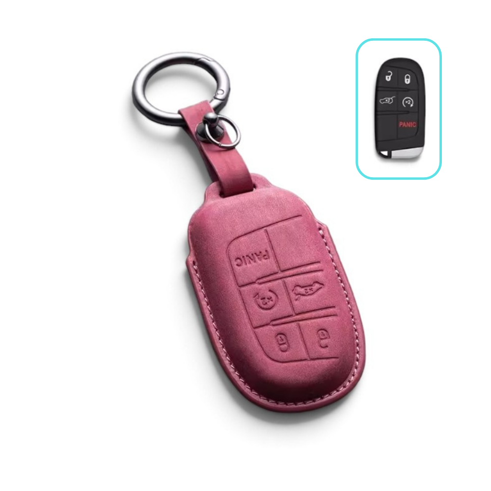 Alcantara Jeep Key Case and Key Chain – Protective Key Fob Cover Wrangeler Compass Renegade Patriot Cherokee Grand Cherokee