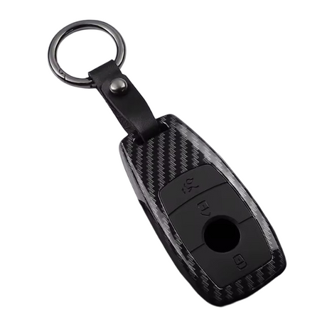 Carbon-Look Mercedes-Benz Key Case and Key Chain – Protective Key Fob Cover Key Cases Euro Premium Parts Carbon Replica Modern Key With Key Chain