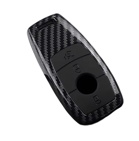 Carbon-Look Mercedes-Benz Key Case and Key Chain – Protective Key Fob Cover Key Cases Euro Premium Parts Carbon Replica Modern Key Without Key Chain