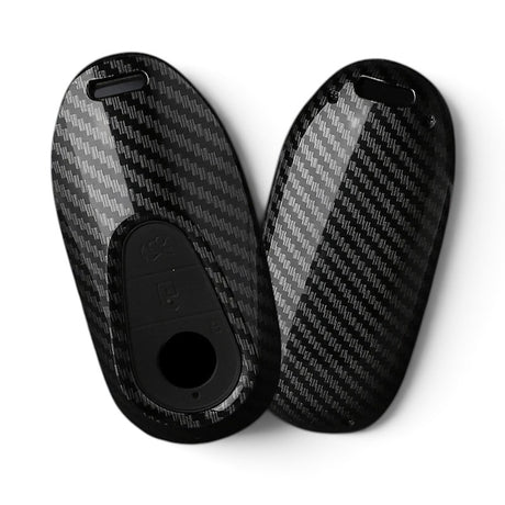 Carbon-Look Mercedes-Benz Key Case and Key Chain – Protective Key Fob Cover Key Cases Euro Premium Parts Carbon Replica New-Generation Key Without Key Chain