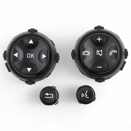 Steering Wheel Multifunction Buttons for Mercedes CL-Class C216 - 2007 to 2013 Euro Premium Parts Black Pre-facelift ('07 to '10)