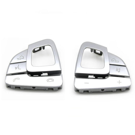 Mercedes-Benz E-Class W213 Multifunction steering wheel buttons replacement (2016 - 2023) Mercedes > Replacement Trims Euro Premium Parts Matte Chrome Left & Right - Model B