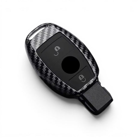 Carbon-Look Mercedes-Benz Key Case and Key Chain – Protective Key Fob Cover Key Cases Euro Premium Parts Carbon Replica Older Key (Without Trunk Opening) Without Key Chain