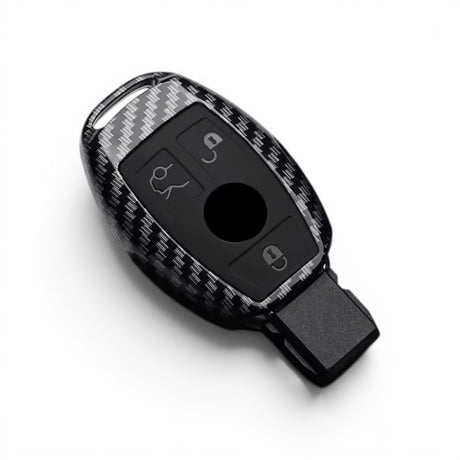 Carbon-Look Mercedes-Benz Key Case and Key Chain – Protective Key Fob Cover Key Cases Euro Premium Parts Carbon Replica Older Key (With Trunk Opening) Without Key Chain