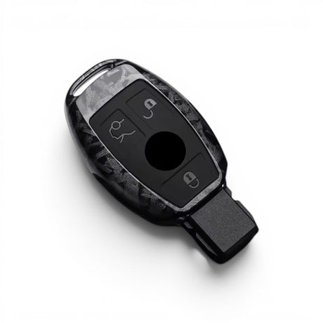 Carbon-Look Mercedes-Benz Key Case and Key Chain – Protective Key Fob Cover Key Cases Euro Premium Parts Forged Carbon Older Key (With Trunk Opening) Without Key Chain