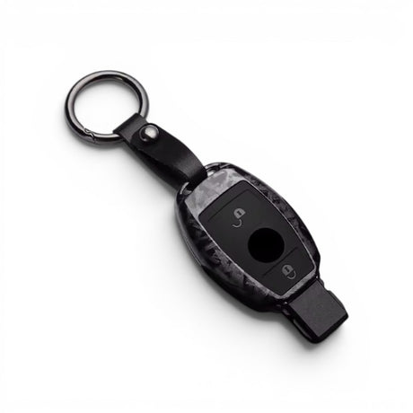 Carbon-Look Mercedes-Benz Key Case and Key Chain – Protective Key Fob Cover Key Cases Euro Premium Parts Forged Carbon Older Key (Without Trunk Opening) With Key Chain