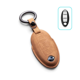 Alcantara Nissan Key Case and Key Chain – Protective Key Fob Cover Key Cases Euro Premium Parts Tan Key Type C