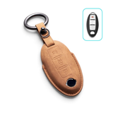 Alcantara Nissan Key Case and Key Chain – Protective Key Fob Cover Key Cases Euro Premium Parts Tan Key Type B
