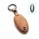 Alcantara Nissan Key Case and Key Chain – Protective Key Fob Cover Key Cases Euro Premium Parts Tan Key Type A