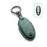 Alcantara Nissan Key Case and Key Chain – Protective Key Fob Cover Key Cases Euro Premium Parts Dark Green Key Type D