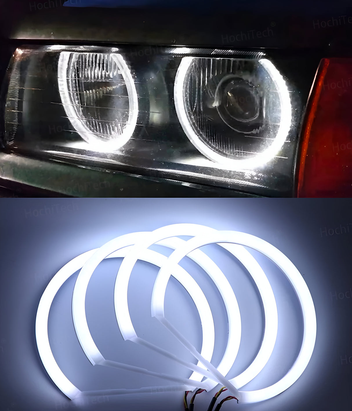 LED Angel Eyes Kit Headlights for BMW 3 Series E36 - '91 to '00 BMW Euro Premium Parts