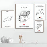 F1 car poster track of Yas Marina | Wall art for your interior decoration Euro Premium Parts