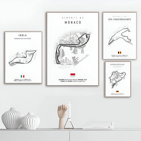 F1 car poster track of Yas Marina | Wall art for your interior decoration Euro Premium Parts