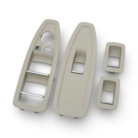 Window Switch Trim Plates in Black, Beige, Gray and Carbon look for BMW 4 Series F32 M4 F82 - 2012 to 2019 Euro Premium Parts Oyster Gray Complete Kit (x4) (with folding mirrors)