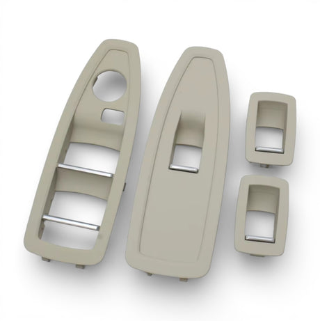 Window Switch Trim Plates in Black, Beige, Gray and Carbon look for BMW 4 Series F32 M4 F82 - 2012 to 2019 Euro Premium Parts Oyster Gray Complete Kit (x4) (without folding mirrors)