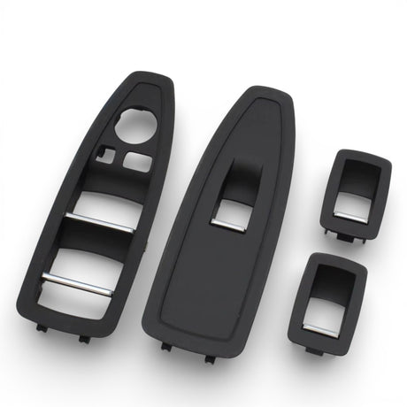 Window Switch Trim Plates in Black, Beige, Gray and Carbon look for BMW 4 Series F32 M4 F82 - 2012 to 2019 Euro Premium Parts Black Complete Kit (x4) (with folding mirrors)
