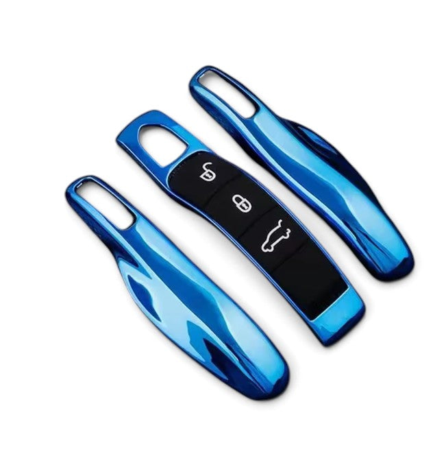 Porsche Key Case – Protective Key Fob Cover For Porsche Cayenne Panamera Macan 911 Cayman Boxster Key Cases Euro Premium Parts Blue Older Generation (2012-2019)