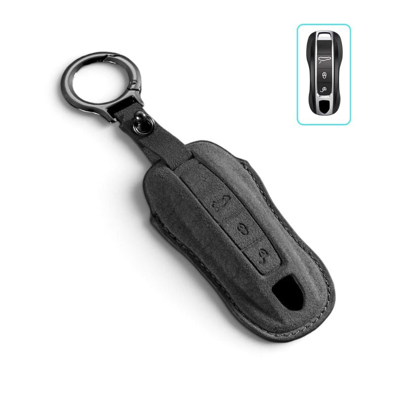 Porsche Alcantara Key Case – Protective Key Fob Cover For Porsche Cayenne Panamera Macan 911 Cayman Boxster (Copie)