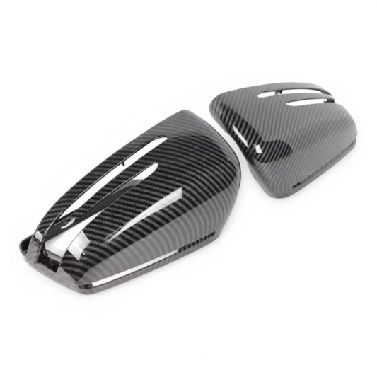 Carbon look mirror caps for Mercedes C-Class W204 (2007 to 2014)