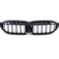 Black front kidney grilles M3 Competition-look for BMW 3 Series G20 (2019 to 2022)