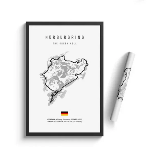 Car poster track of the Nurburgring Nordschleife | Wall art for your interior decoration