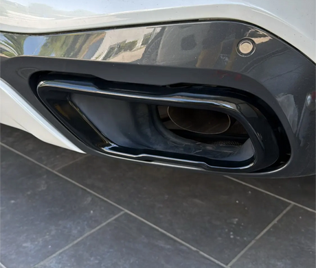 Glossy black sport exhaust tips for BMW X6 G06 - 2018 to 2023 BMW Euro Premium Parts Glossy Black