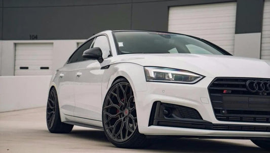 Glossy black mirror covers for Audi A5 B9 (2017 to 2024)