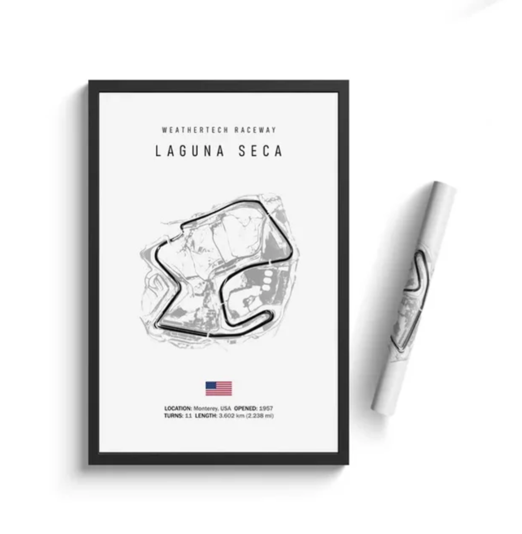 Car poster track of Laguna Seca | Wall art for your interior decoration