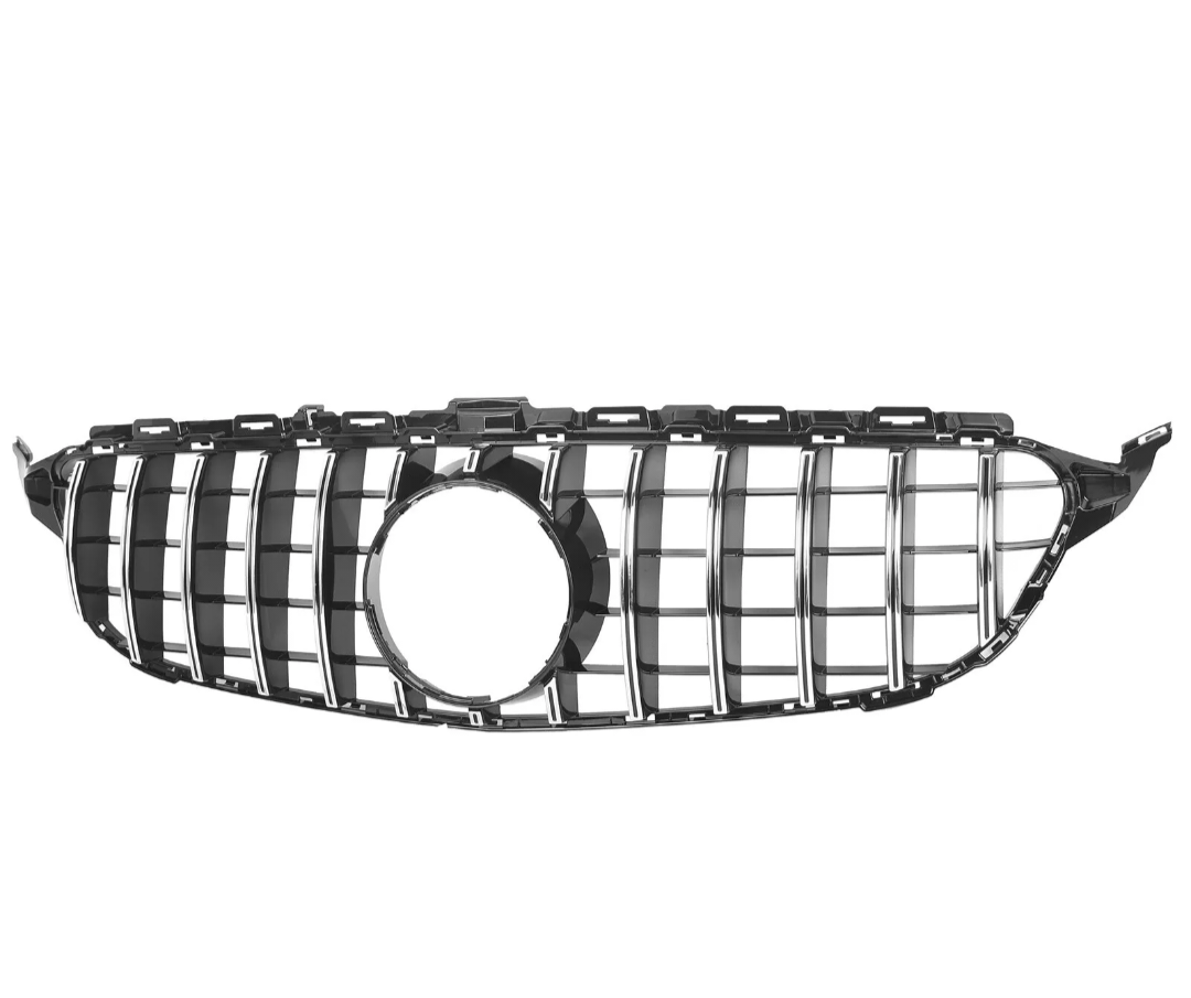 Black Front Panamericana AMG GTR grille for Mercedes C-Class W205 (2014 to 2018)