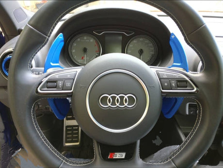 Performance Steering Wheel Paddle Shifters for Audi A4 A5 A6 A7 Q3 Q5 Q7 TT (2010 to 2017) Audi Euro Premium Parts Blue