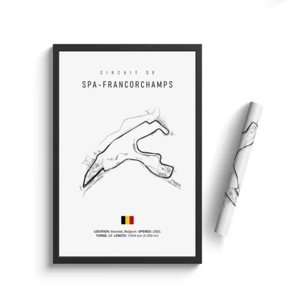 Car poster track of Spa-Francorchamps, Belgium | Wall art for your interior decoration