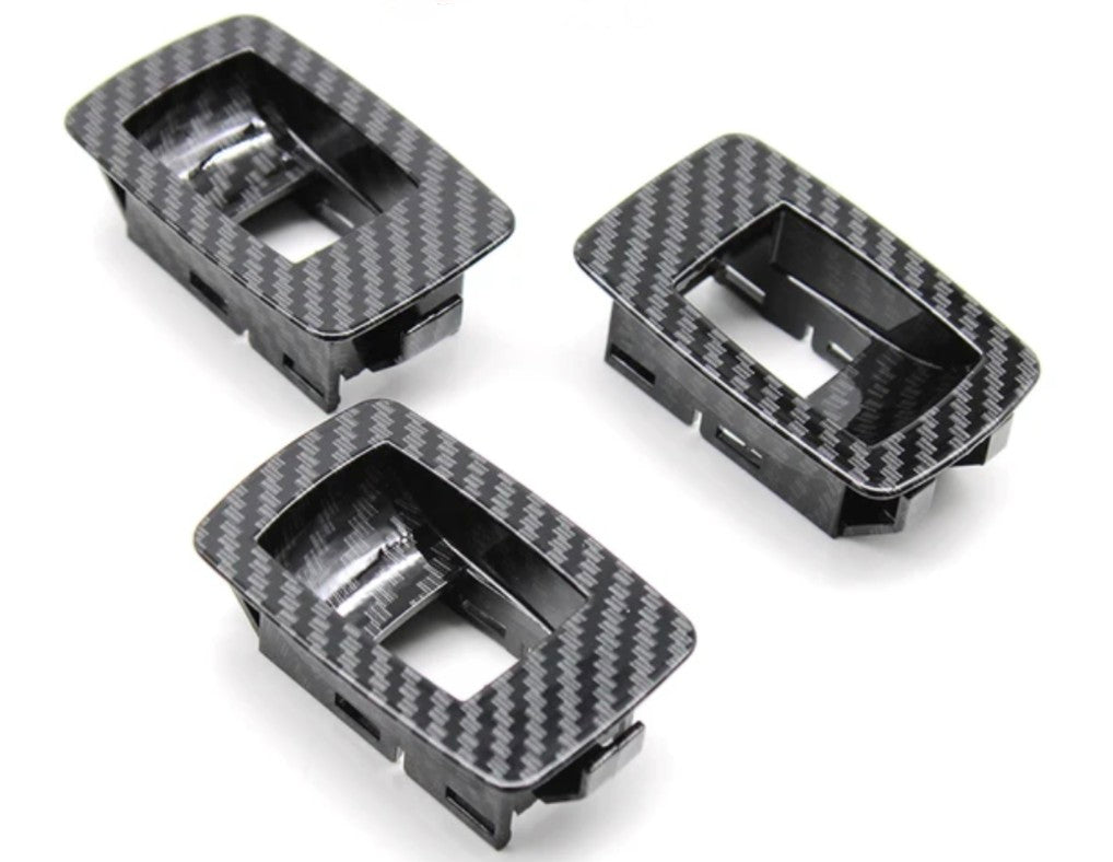 Carbon fiber look interior door handles for BMW 3 Series E90 (2005 - 2012)