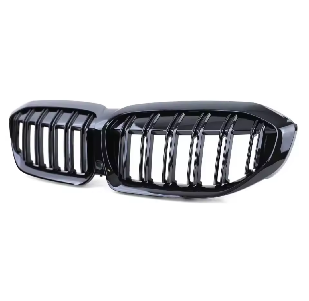 Black front kidney grilles M3 Competition-look for BMW 3 Series G20 (2019 to 2022) BMW Euro Premium Parts Pre-facelift (2019 to 2022) Double slats grille