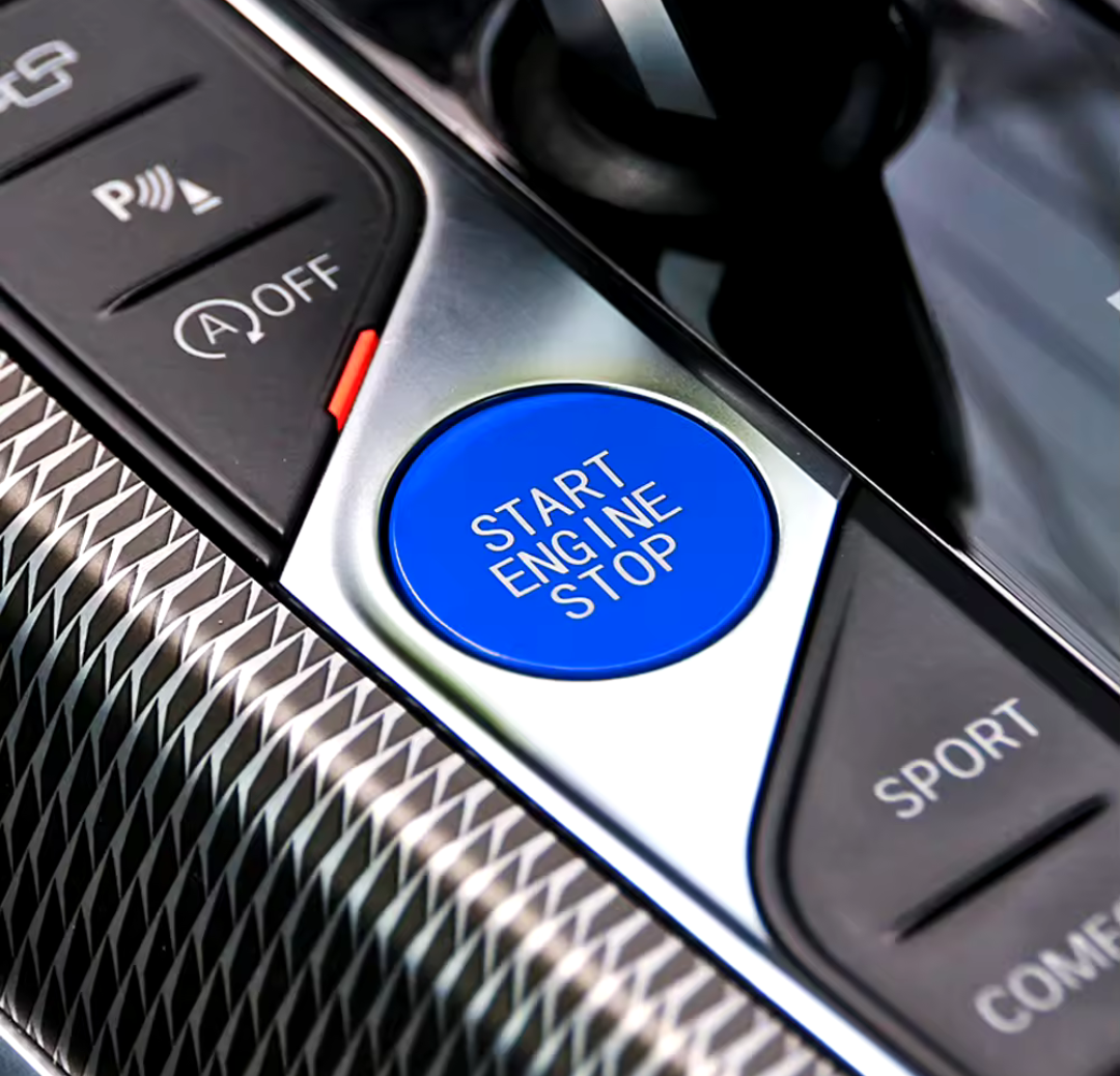 Engine Start and Stop Button for BMW 3 Series G20 - 2019 to 2025 Euro Premium Parts Blue