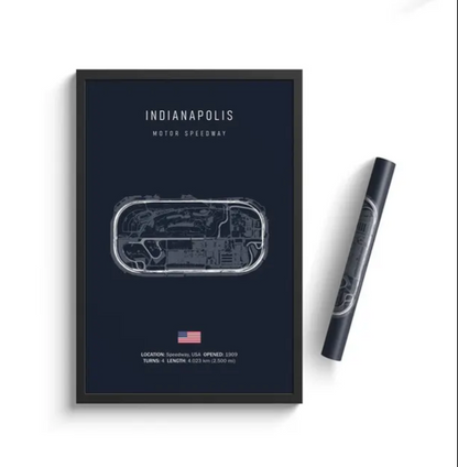 Car poster track Indianapolis | Wall art for your interior decoration