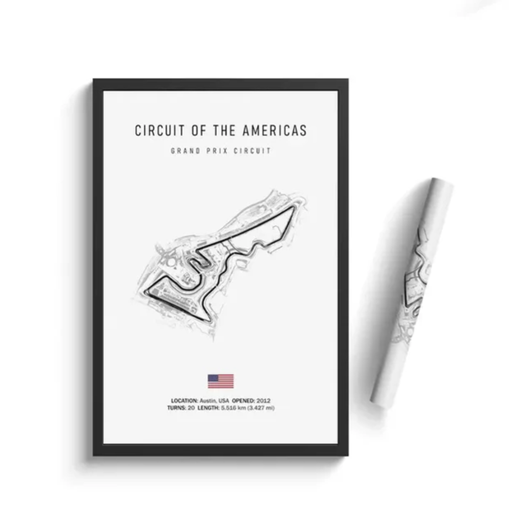 Car poster track Circuit of the Americas | Wall art for your interior decoration