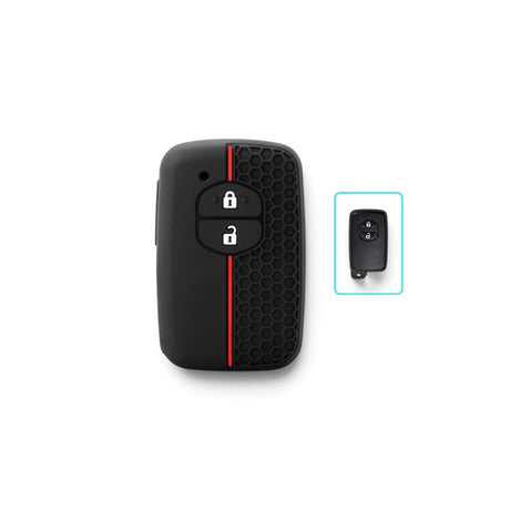 Silicone Toyota Key Case and Key Chain – Protective Key Fob Cover Key Cases Euro Premium Parts Key Type D (2 Buttons)