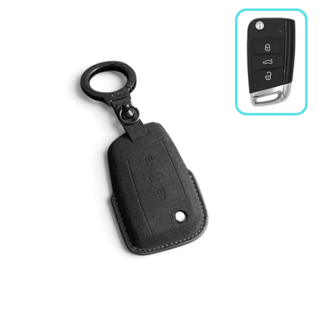 Alcantara Volkswagen Key Case – Protective Key Fob Cover VW Polo Golf Jetta Touareg T-Roc Tiguan